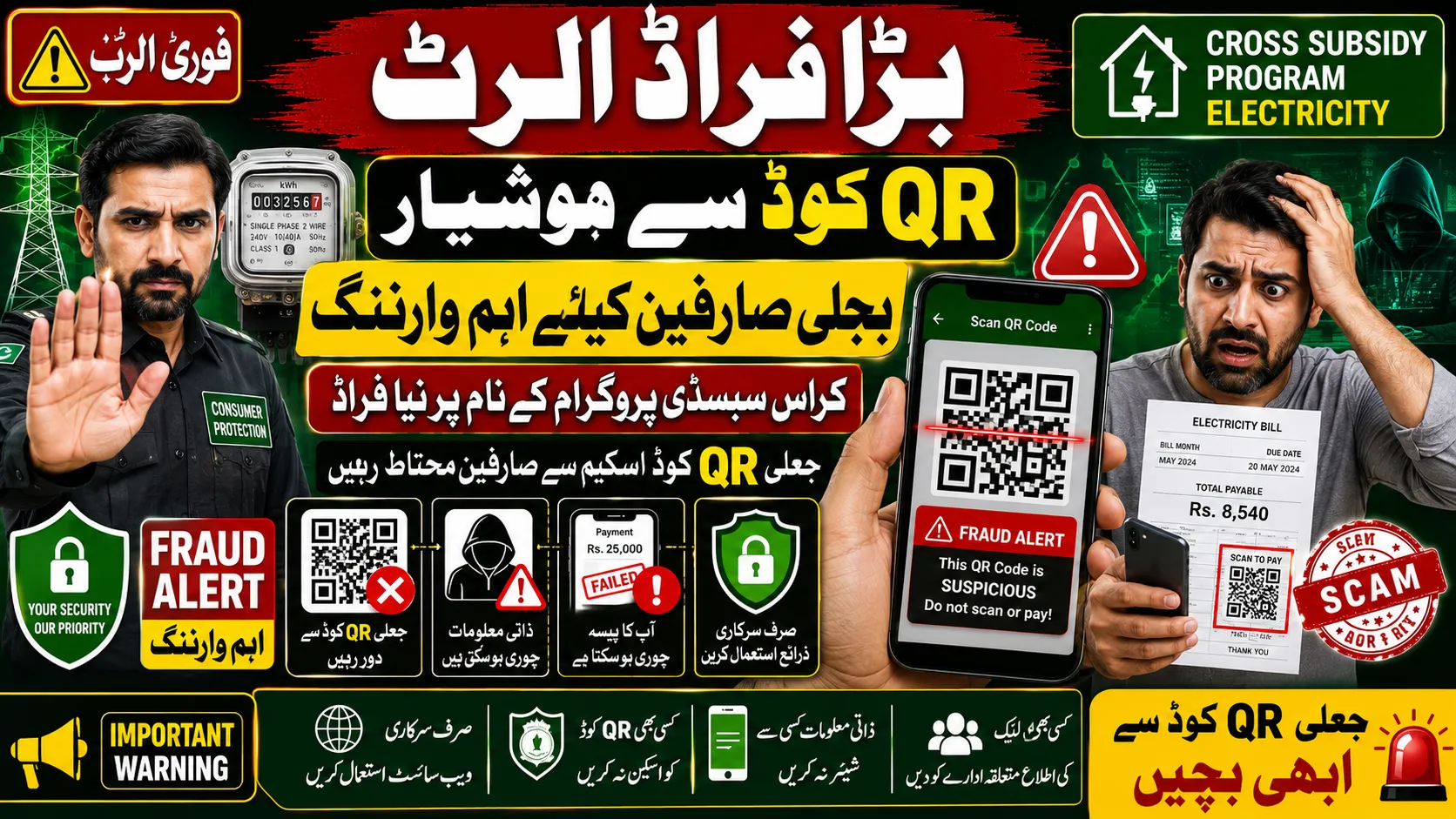 Cross Subsidy Program CSS PITC COM PK – QR Code Fraud Alert for Electricity Bill Users